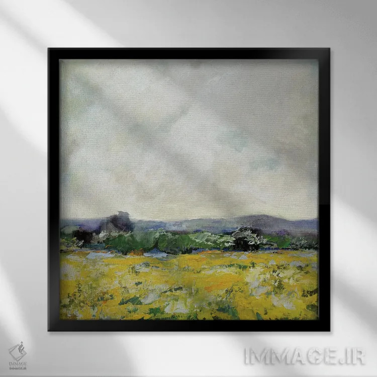 تابلو مزرعه گل همیشهبهار اثر اولیا دیزاینز (استودیو طراحی) - نمای قابدار مشکی