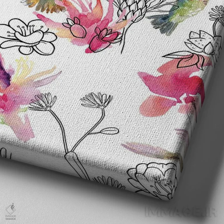 تابلو الگوی مرغ مگسخوار کویری اثر اولیا دیزاینز (استودیو طراحی) - نمای نزدیک بافت بوم