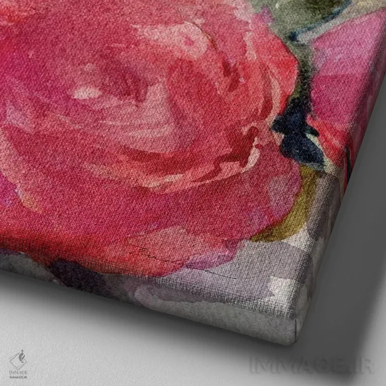 تابلو گلهای روزانه اثر اولیا دیزاینز (استودیو طراحی) - نمای نزدیک بافت بوم