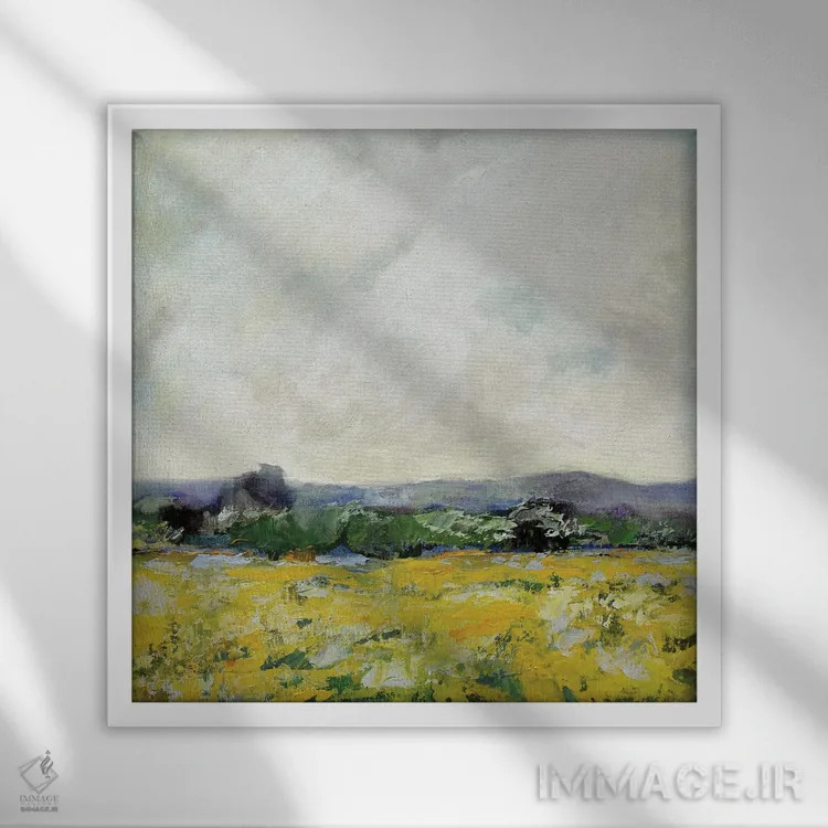 تابلو مزرعه گل همیشهبهار اثر اولیا دیزاینز (استودیو طراحی) - نمای قابدار سفید