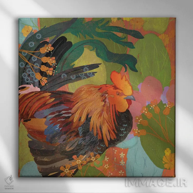 تابلو خروس مکزیکی اثر اولیا دیزاینز (استودیو طراحی) - نمای روبهرو روی دیوار