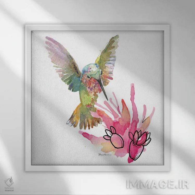 تابلو مرغ مگسخوار کویری اثر اولیا دیزاینز (استودیو طراحی) - نمای قابدار سفید