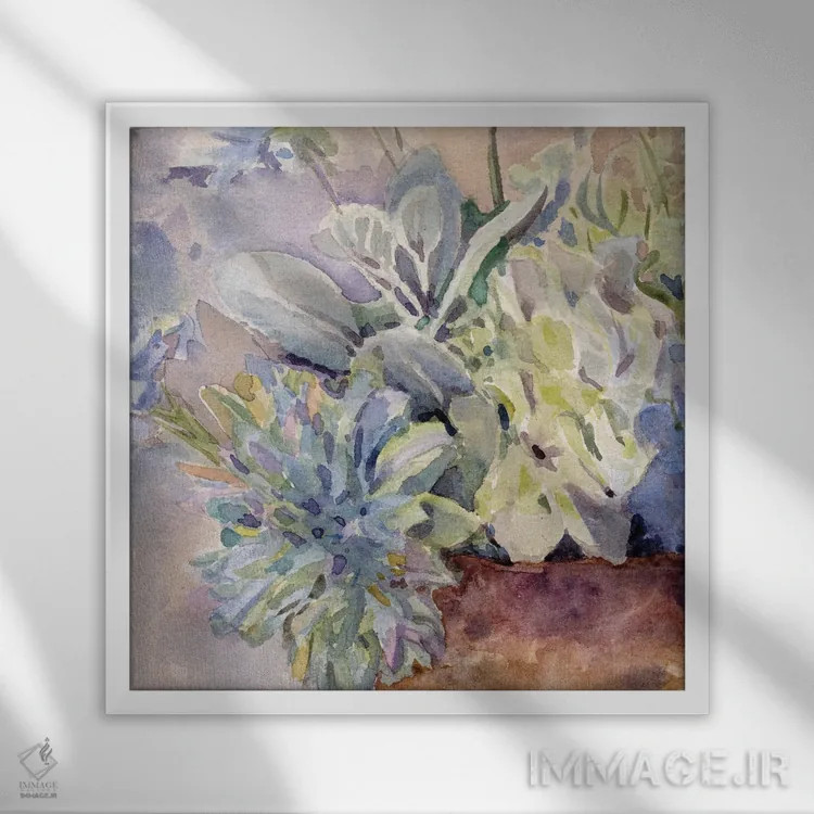 تابلو هورتانسیا پریوینکل سوم اثر اولیا دیزاینز (استودیو طراحی) - نمای قابدار سفید