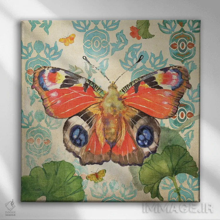 تابلو پروانه طاووسی اروپایی اثر اولیا دیزاینز (استودیو طراحی) - نمای روبهرو روی دیوار