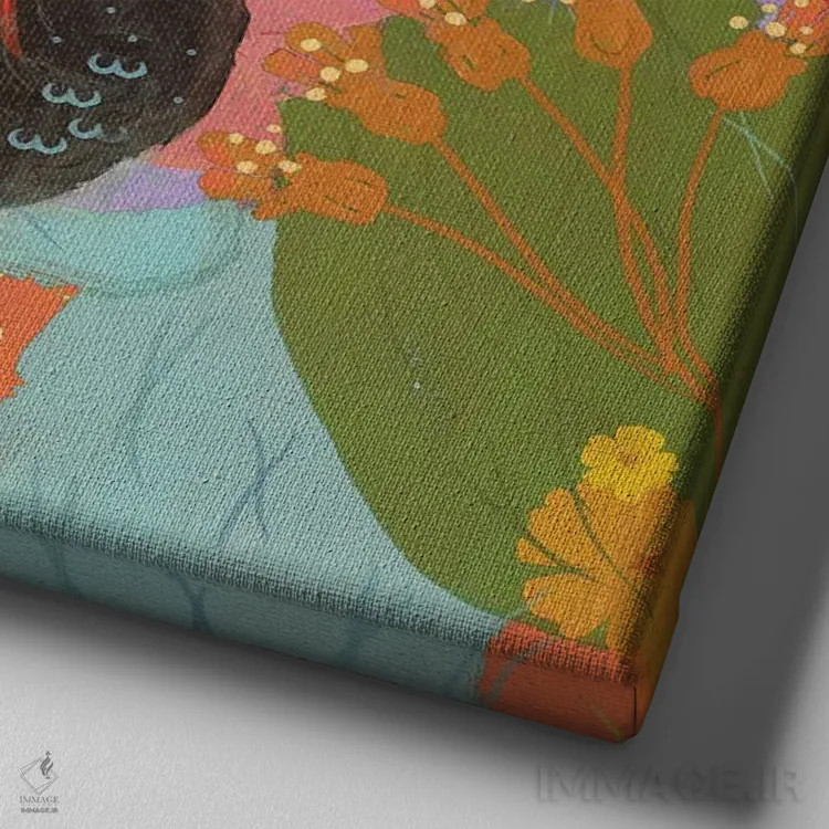 تابلو خروس مکزیکی اثر اولیا دیزاینز (استودیو طراحی) - نمای نزدیک بافت بوم