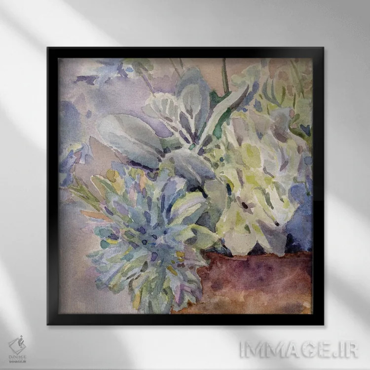 تابلو هورتانسیا پریوینکل سوم اثر اولیا دیزاینز (استودیو طراحی) - نمای قابدار مشکی