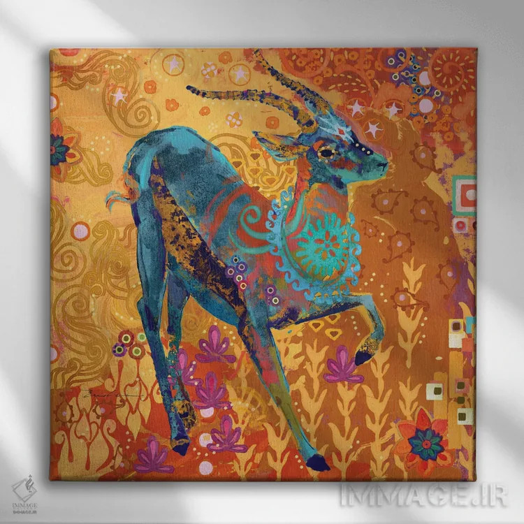 تابلو غزال سامبورو اثر اولیا دیزاینز (استودیو طراحی) - نمای روبهرو روی دیوار