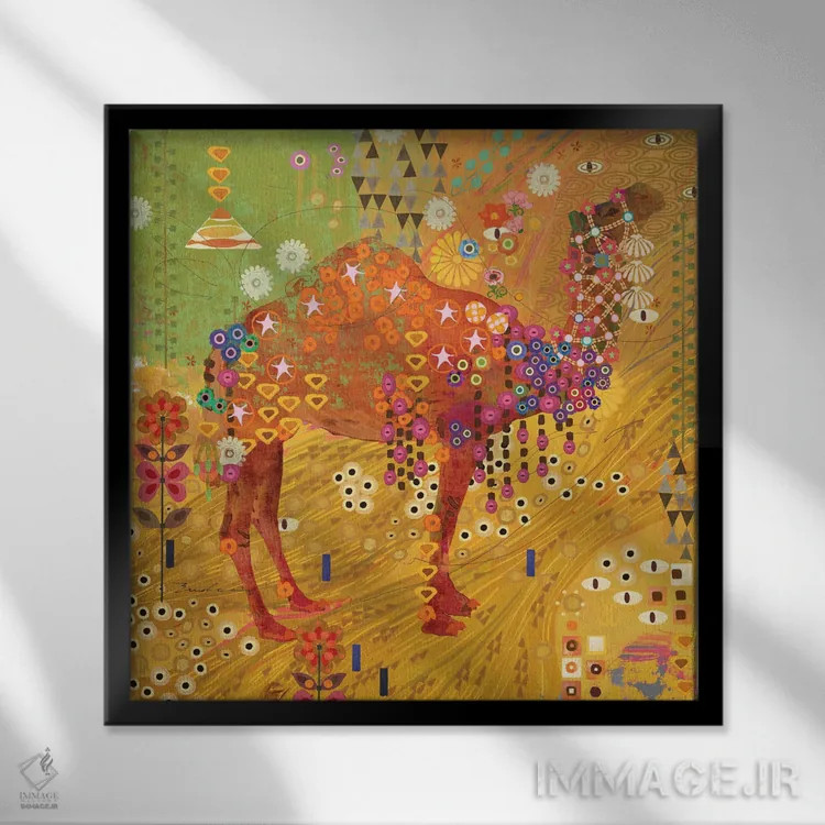 تابلو شترهای تار اثر اولیا دیزاینز (استودیو طراحی) - نمای قابدار مشکی