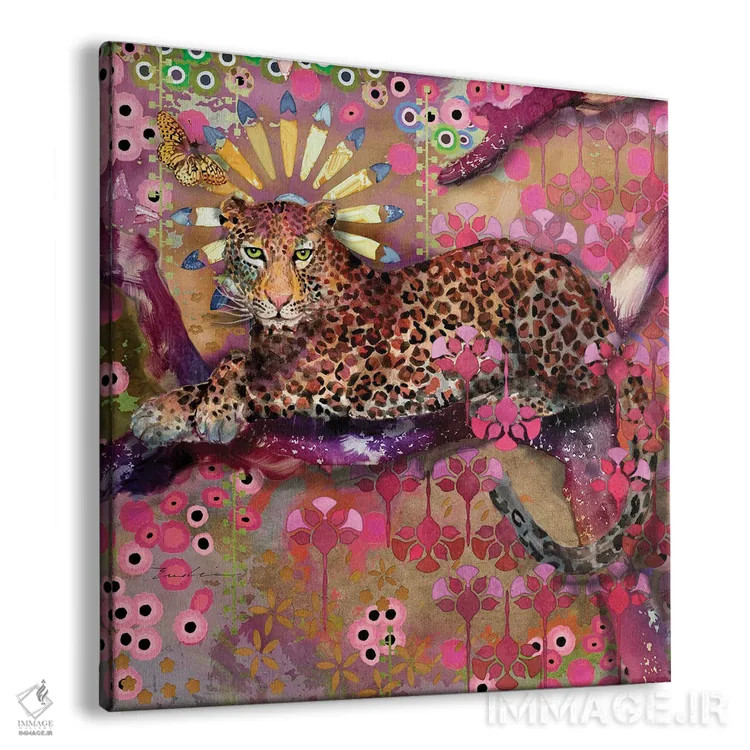 تابلو پلنگ و پروانه اثر اولیا دیزاینز (استودیو طراحی) - نمای پرسپکتیو محصول