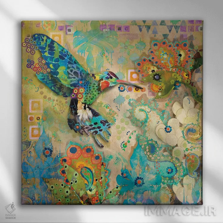 تابلو مرغان مگسخوار اثر اولیا دیزاینز (استودیو طراحی) - نمای روبهرو روی دیوار