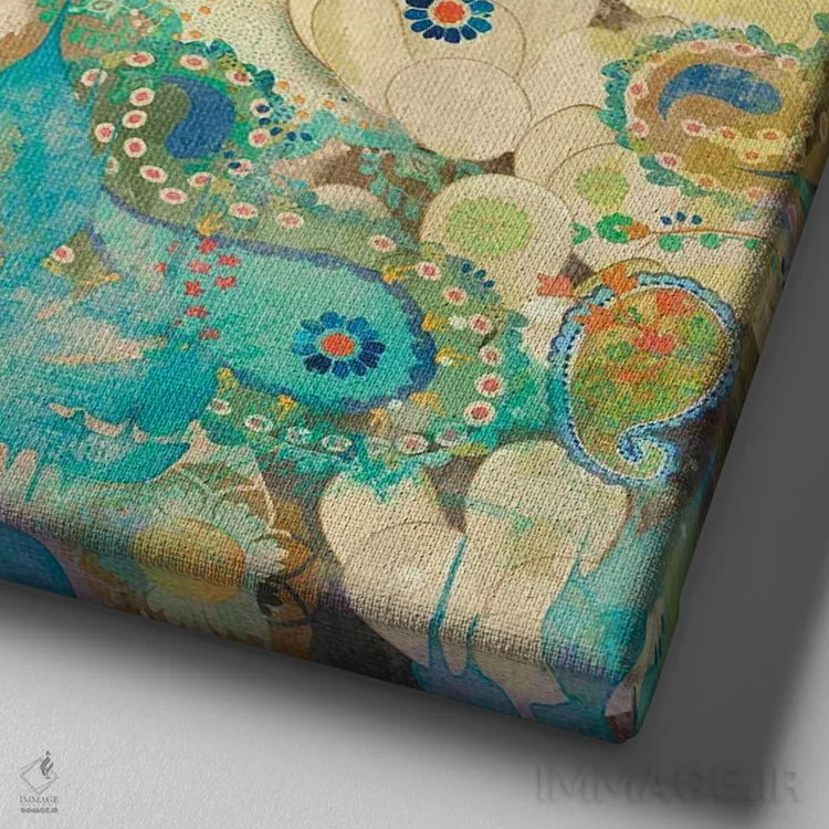 تابلو مرغان مگسخوار اثر اولیا دیزاینز (استودیو طراحی) - نمای نزدیک بافت بوم