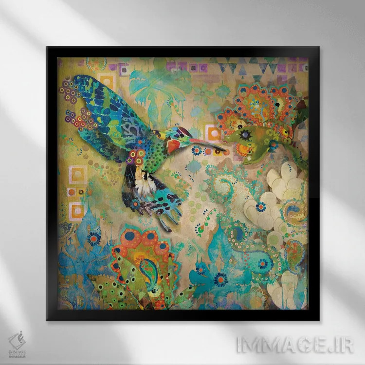 تابلو مرغان مگسخوار اثر اولیا دیزاینز (استودیو طراحی) - نمای قابدار مشکی