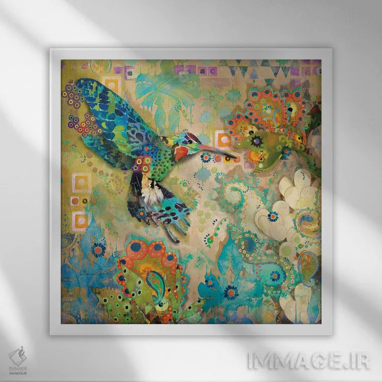 تابلو مرغان مگسخوار اثر اولیا دیزاینز (استودیو طراحی) - نمای قابدار سفید