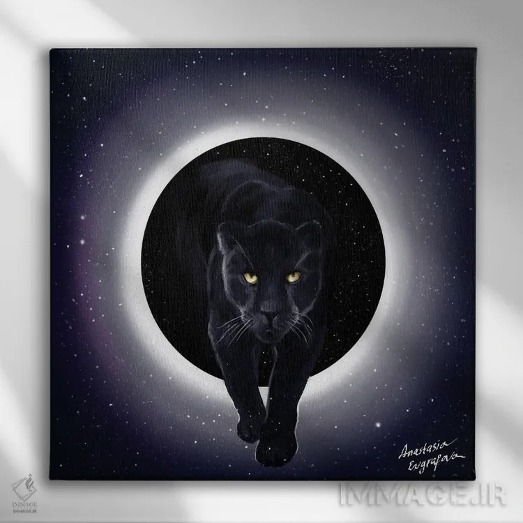 تابلو پلنگ اثر آناستازیا اِوگرافوا - نمای روبهرو روی دیوار