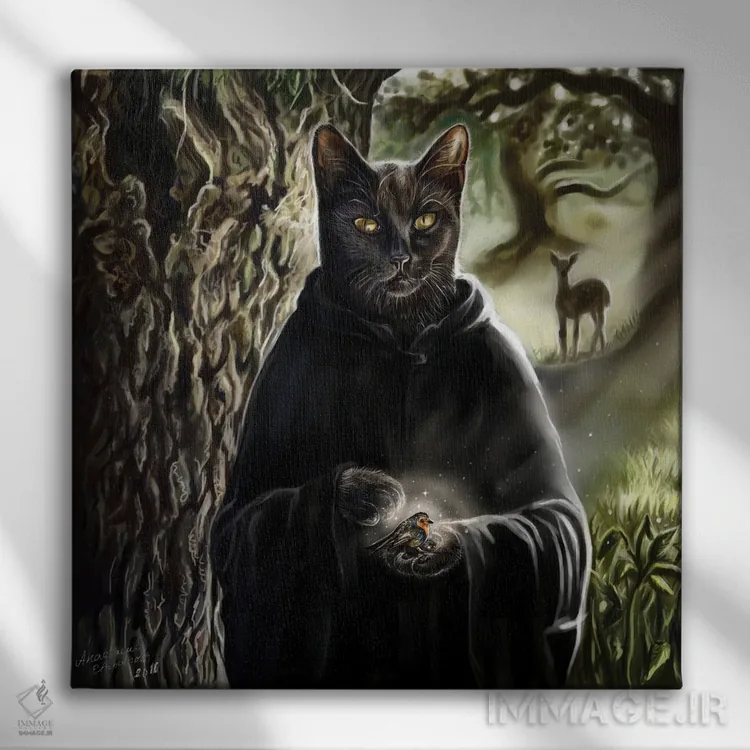 تابلو استاد جنگل اثر آناستازیا اِوگرافوا - نمای روبهرو روی دیوار