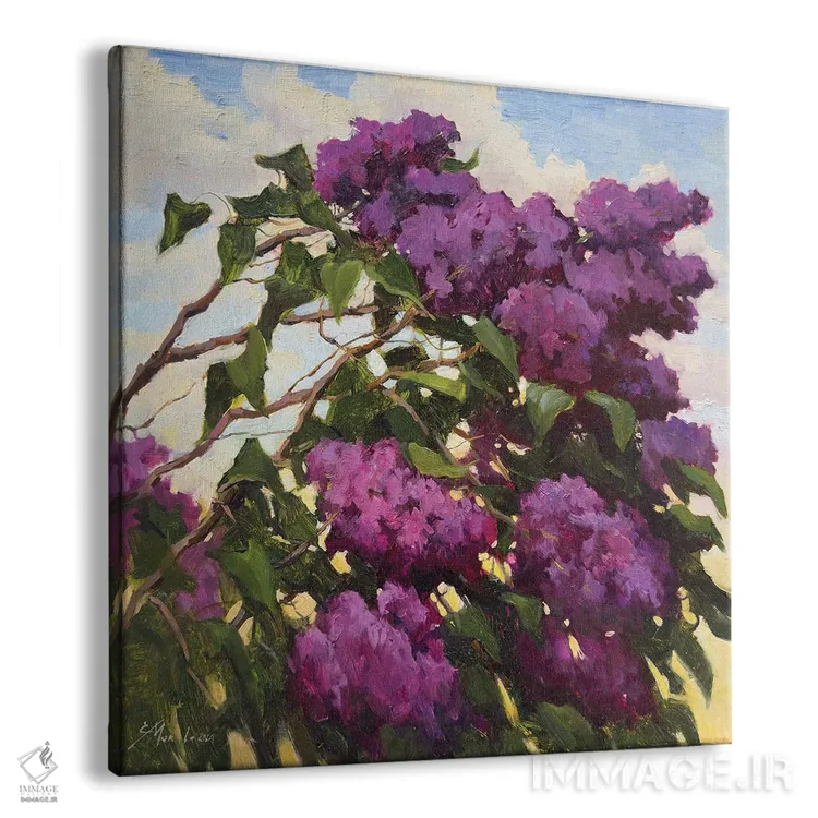 تابلو بوتهٔ یاس بنفش ۱ اثر اوگنیا مکانوا - نمای پرسپکتیو محصول