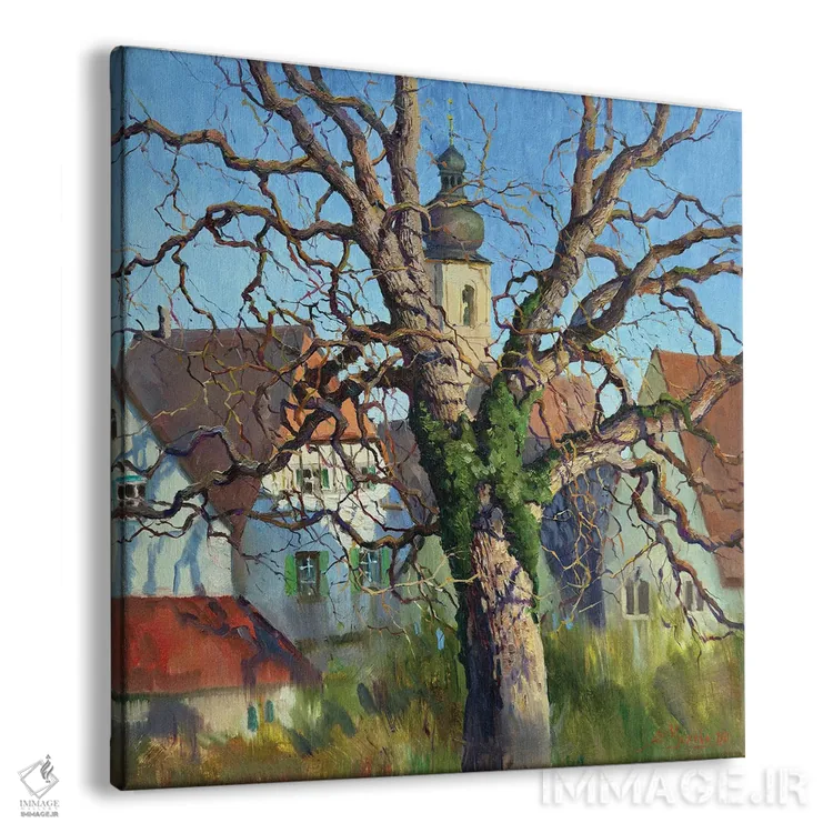 تابلو منظرهٔ شهری پاییزی ۲ اثر اوگنیا مکانوا - نمای پرسپکتیو محصول