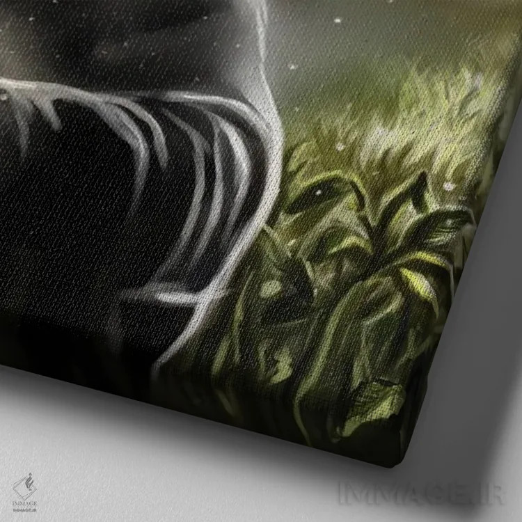 تابلو استاد جنگل اثر آناستازیا اِوگرافوا - نمای نزدیک بافت بوم