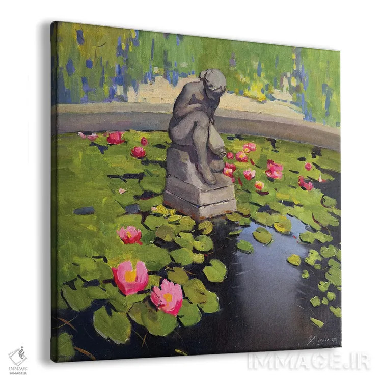 تابلو نیلوفرهای آبی اثر اوگنیا مکانوا - نمای پرسپکتیو محصول