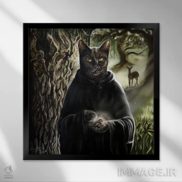 تابلو استاد جنگل اثر آناستازیا اِوگرافوا - نمای قابدار مشکی