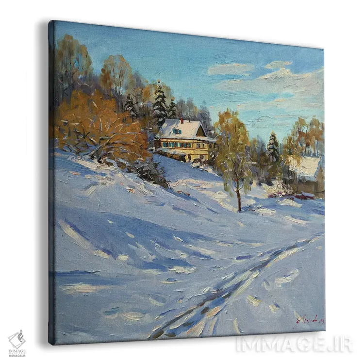 تابلو منظرهٔ زمستانی اثر اوگنیا مکانوا - نمای پرسپکتیو محصول