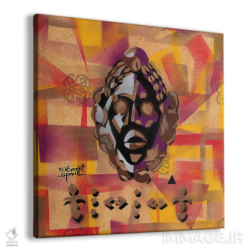 تابلو نقاب دان و نماد زن مهربان اثر اورِت اسپرویل - نمای پرسپکتیو محصول