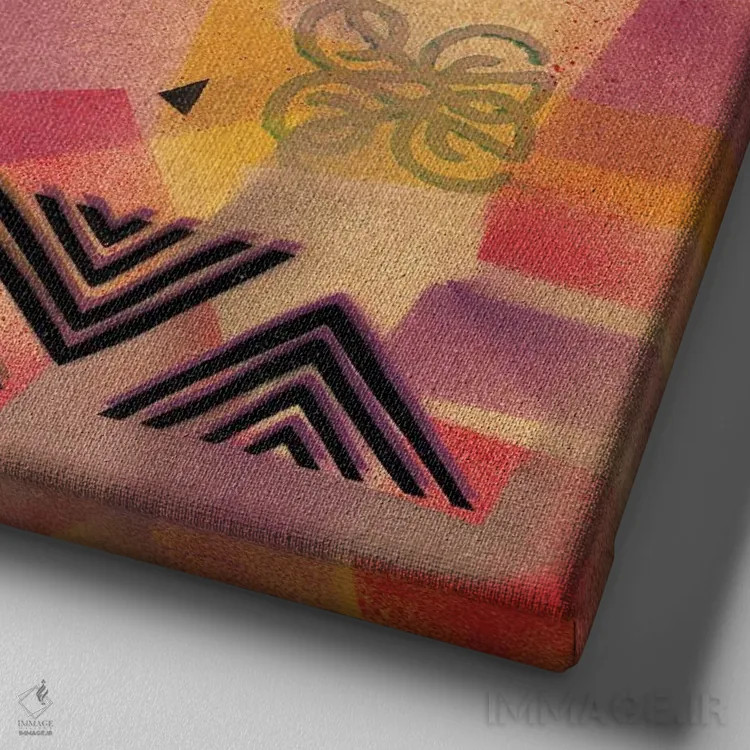 تابلو نقاب دان ساحل عاج اثر اورِت اسپرویل - نمای نزدیک بافت بوم