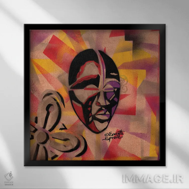 تابلو نقاب دان و پشتکار اثر اورِت اسپرویل - نمای قابدار مشکی