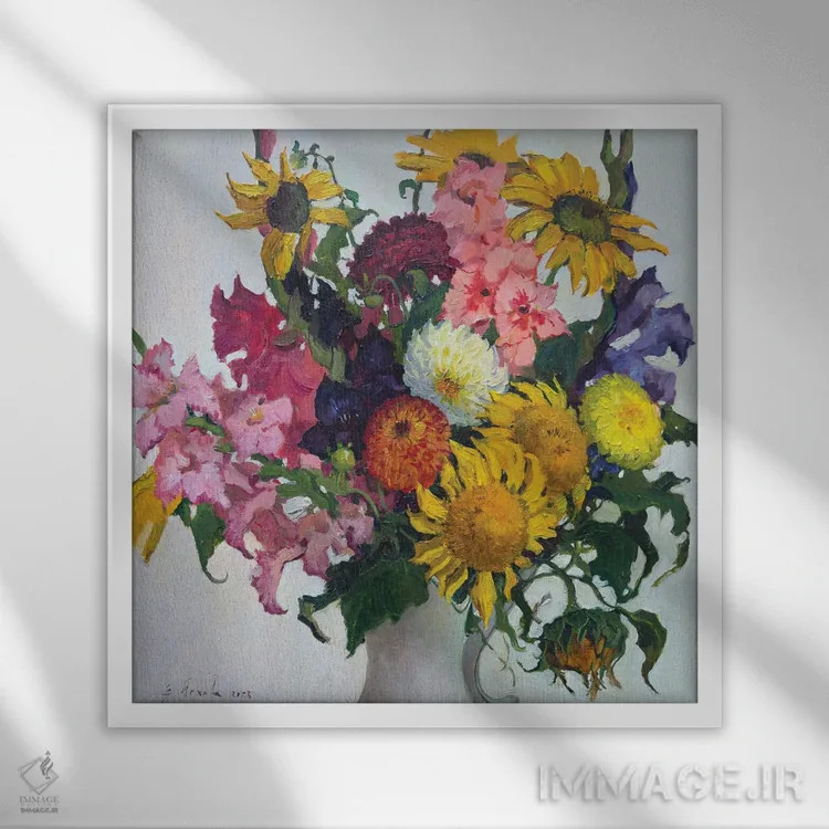 تابلو پاییز در راه است اثر اوگنیا مکانوا - نمای قابدار سفید