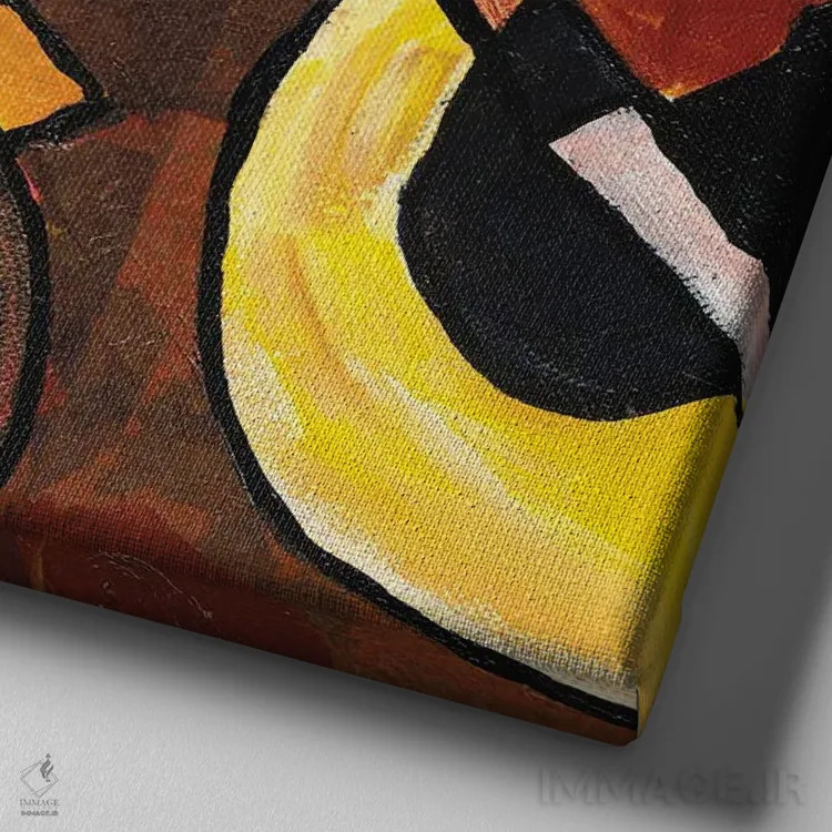 تابلو سهنفرهٔ سفر ۲ اثر اورِت اسپرویل - نمای نزدیک بافت بوم