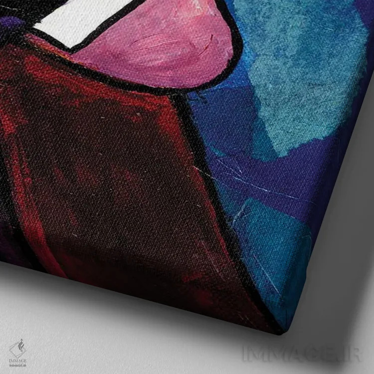 تابلو سهنفرهٔ سفر ۳ اثر اورِت اسپرویل - نمای نزدیک بافت بوم