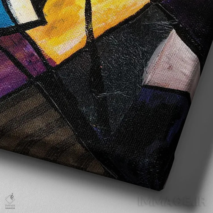 تابلو سهنفرهٔ سفر ۱ اثر اورِت اسپرویل - نمای نزدیک بافت بوم