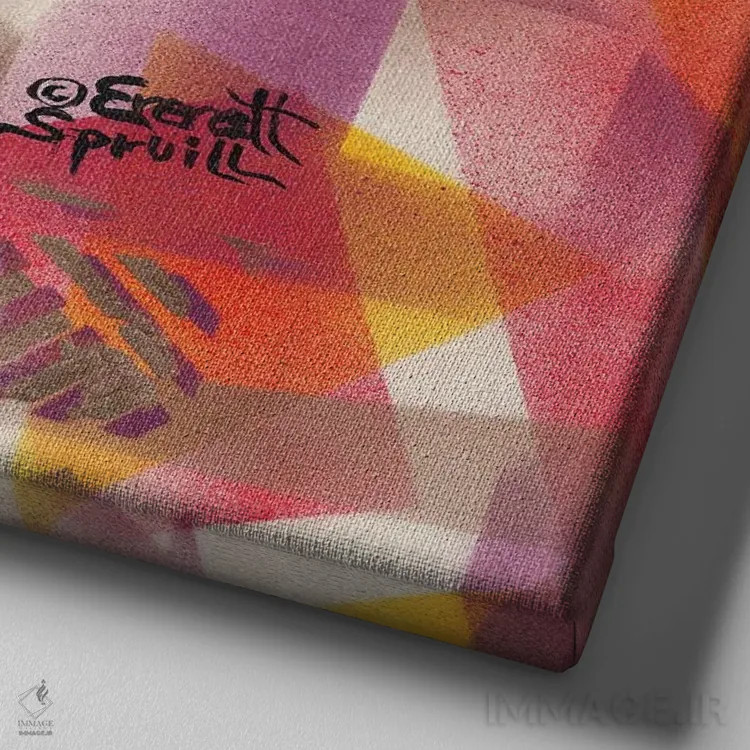 تابلو ماسک تیکار از کامرون اثر اورِت اسپرویل - نمای نزدیک بافت بوم