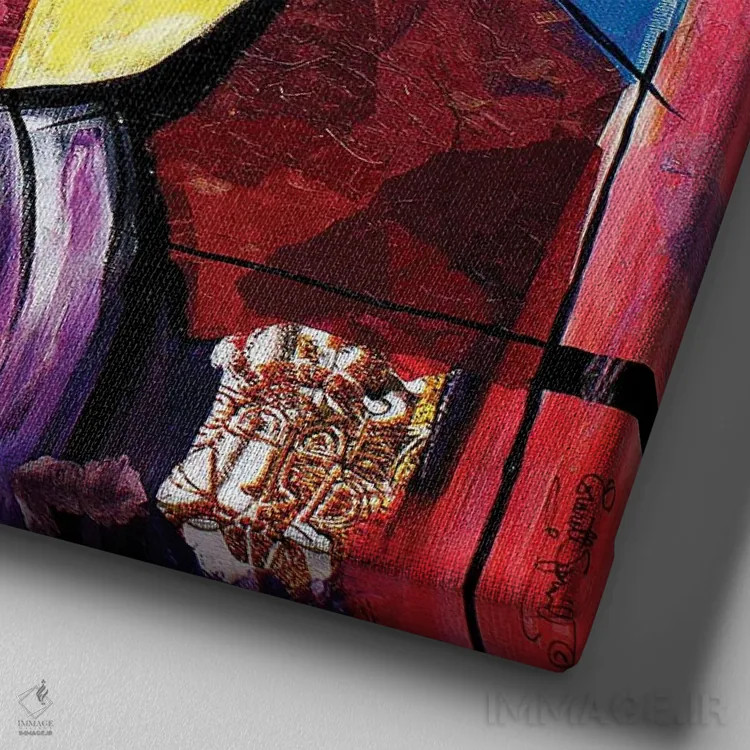 تابلو زمان، عشق و لطافت اثر اورِت اسپرویل - نمای نزدیک بافت بوم