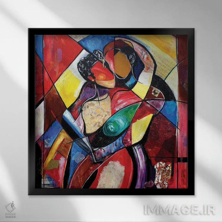 تابلو زمان، عشق و لطافت اثر اورِت اسپرویل - نمای قابدار مشکی