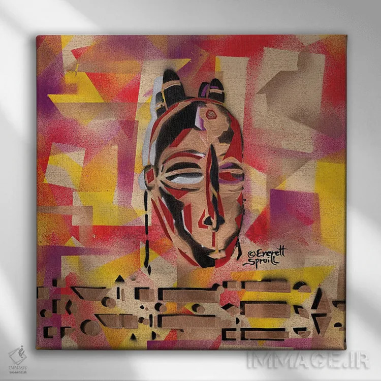 تابلو ماسک فنگ اثر اورِت اسپرویل - نمای روبهرو روی دیوار