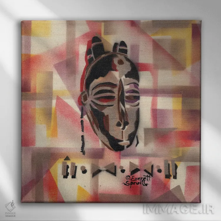 تابلو ماسک فنگ اثر اورِت اسپرویل - نمای روبهرو روی دیوار