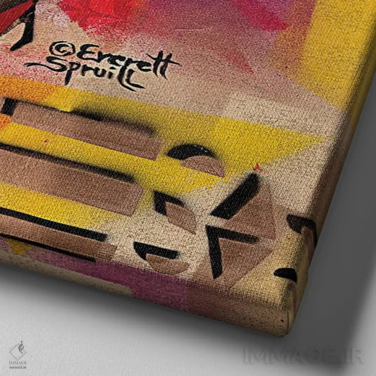 تابلو ماسک فنگ اثر اورِت اسپرویل - نمای نزدیک بافت بوم