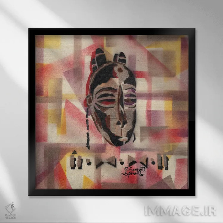 تابلو ماسک فنگ اثر اورِت اسپرویل - نمای قابدار مشکی