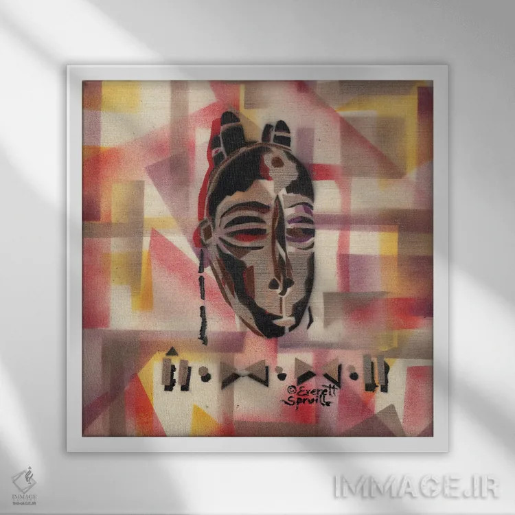 تابلو ماسک فنگ اثر اورِت اسپرویل - نمای قابدار سفید