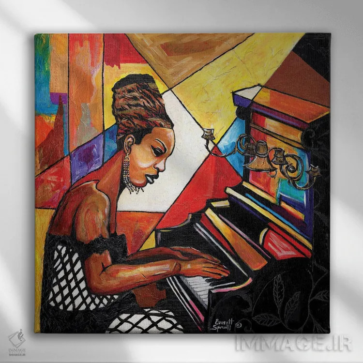 تابلو نینا سیمون اثر اورِت اسپرویل - نمای روبهرو روی دیوار