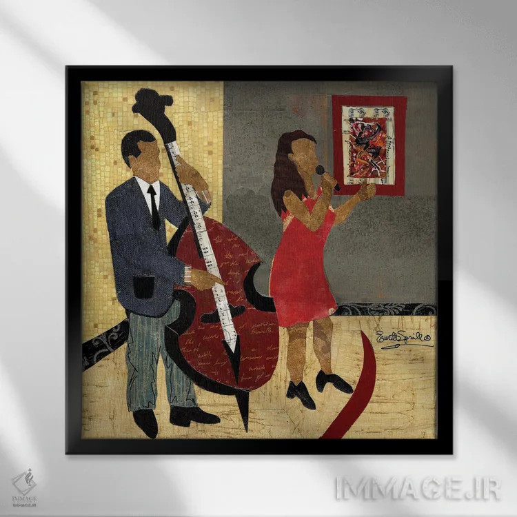 تابلو دوئت جاز اشتاینوی (پیانو) اثر اورِت اسپرویل - نمای قابدار مشکی