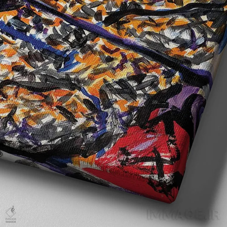 تابلو ری چارلز اثر اورِت اسپرویل - نمای نزدیک بافت بوم