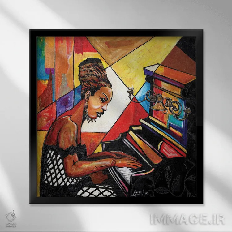 تابلو نینا سیمون اثر اورِت اسپرویل - نمای قابدار مشکی