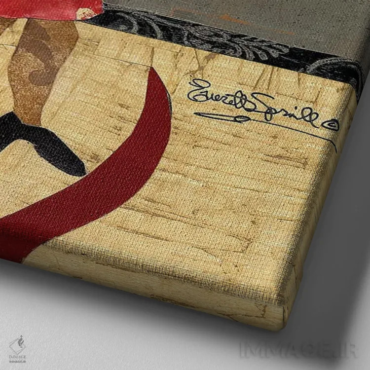 تابلو دوئت جاز اشتاینوی (پیانو) اثر اورِت اسپرویل - نمای نزدیک بافت بوم