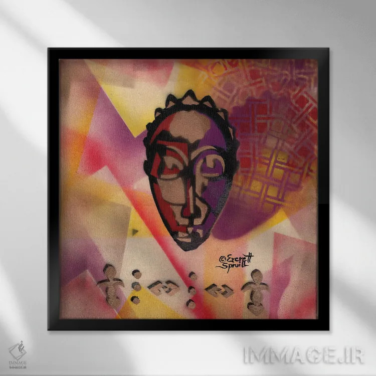 تابلو ماسک بائوله اثر اورِت اسپرویل - نمای قابدار مشکی