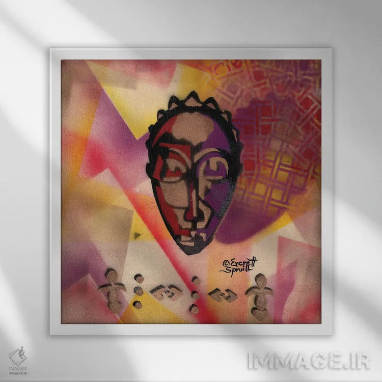 تابلو ماسک بائوله اثر اورِت اسپرویل - نمای قابدار سفید