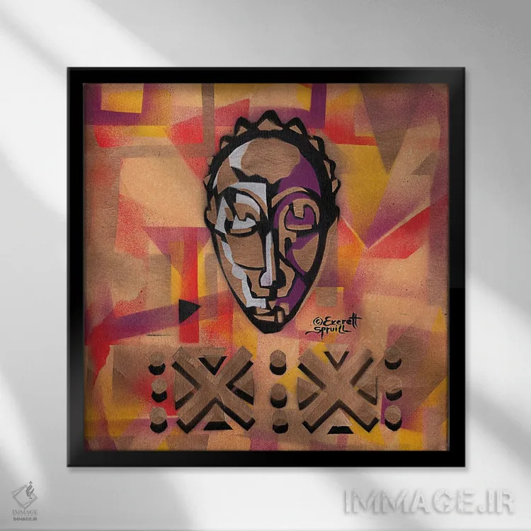 تابلو ماسک بائوله II اثر اورِت اسپرویل - نمای قابدار مشکی