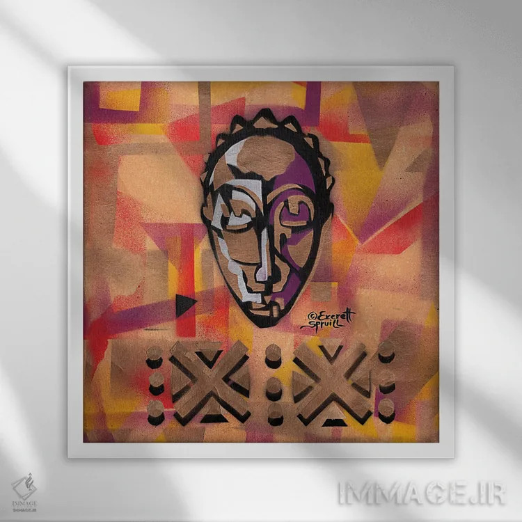 تابلو ماسک بائوله II اثر اورِت اسپرویل - نمای قابدار سفید