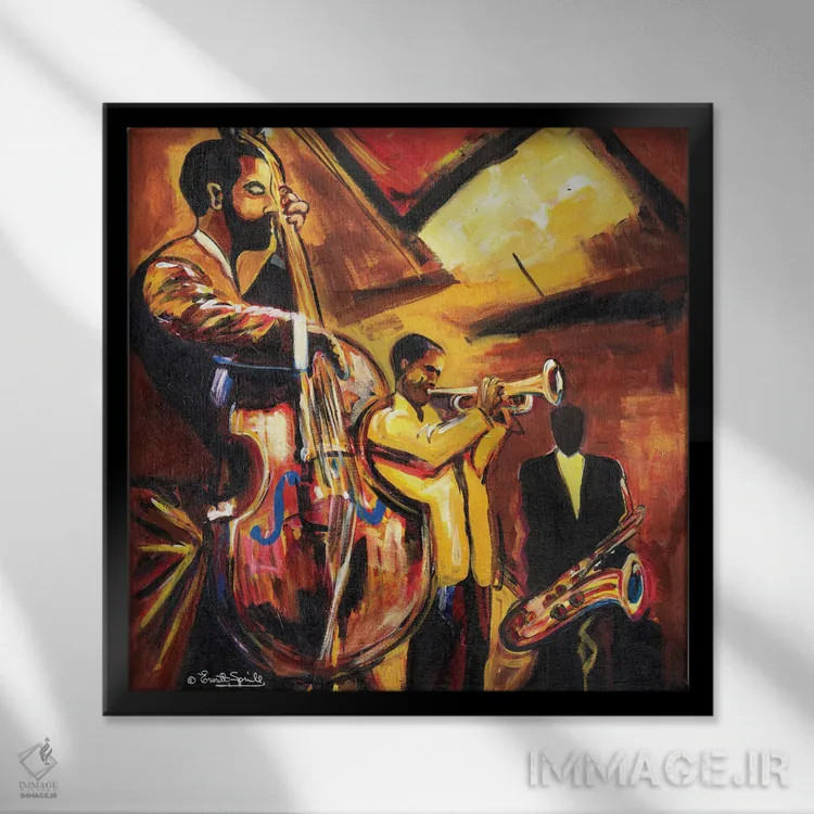 تابلو تولد خُنکی (یادآور سبک "Birth of the Cool") اثر اورِت اسپرویل - نمای قابدار مشکی